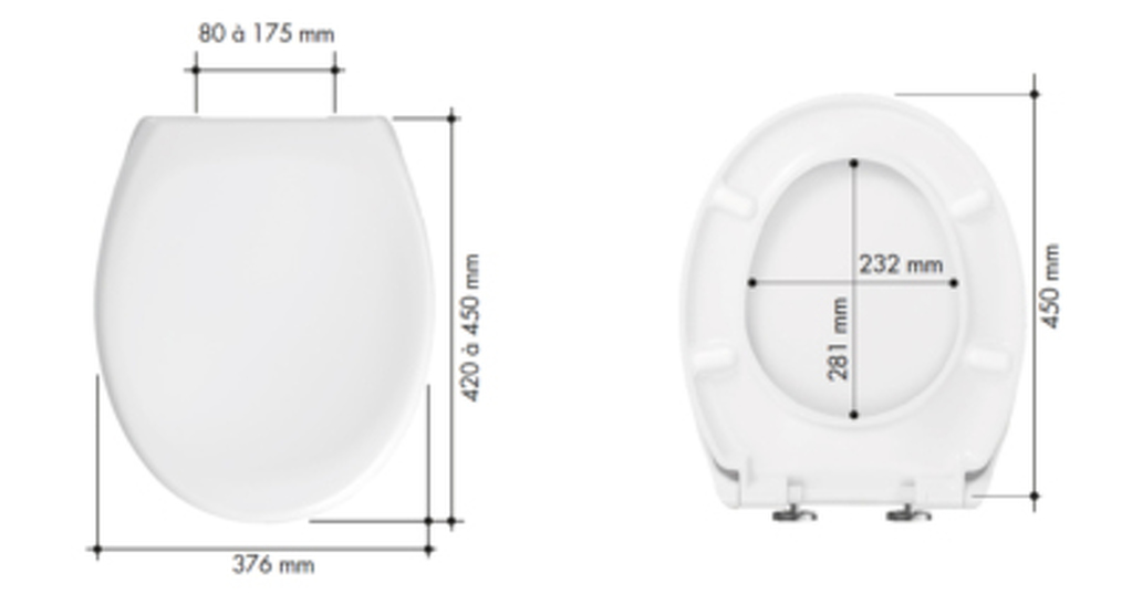 ABATTANT WC THERMODUR antibactérien + freins de chute