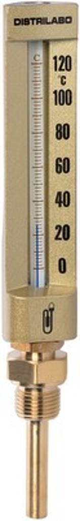 Thermomètre coudé boîtier aluminium pour chauffage - 63 mm