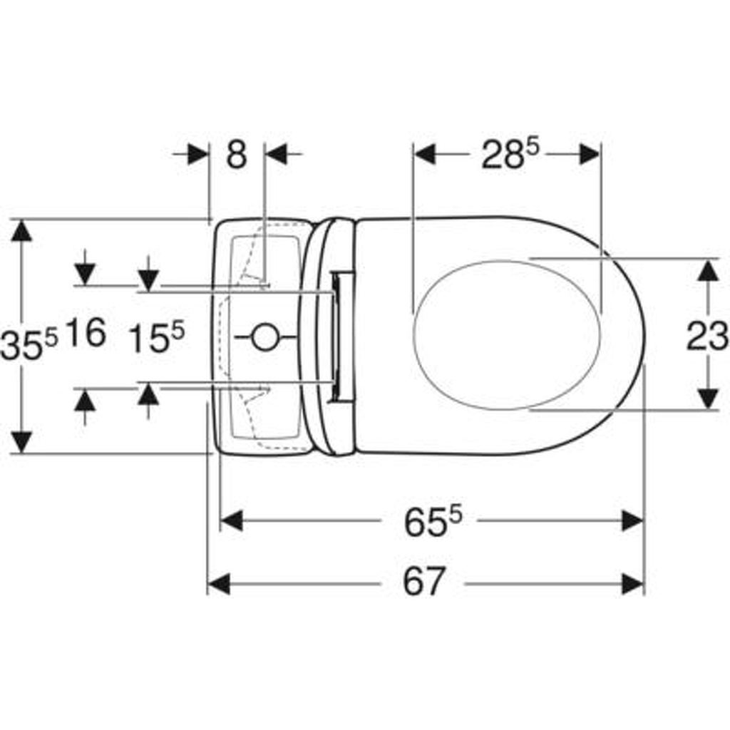 GEBERIT - Pack wc PRIMA 6 Rimfree mécanisme général sortie