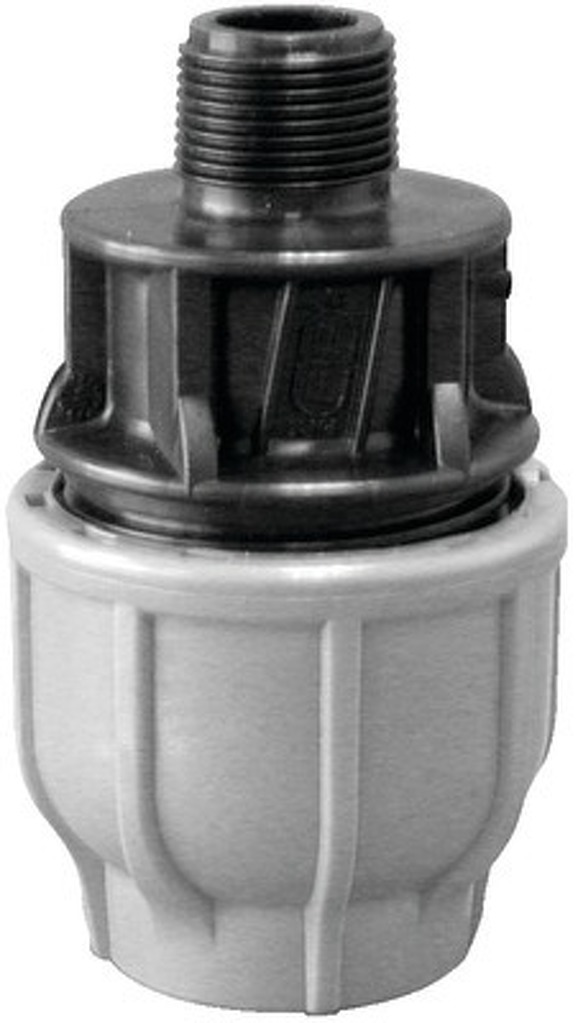 Raccord Polypropylène Pince/Filetage - 16 Bar - Pour Eau Potable DVGW/KIWA - 20mm X 1/2"