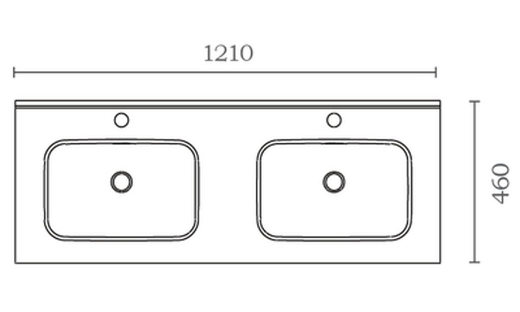 Plan vasque céramique New Anco - Anconetti - Largeur 120cm